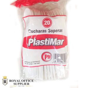 CUCHARAS PLASTICAS BLANCAS 20 UDS
