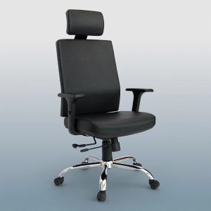 Silla Ejecutiva DC-55 Simil Cuero con Reposacabezas Integrado