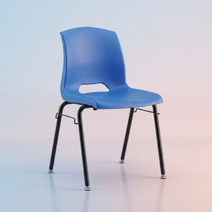 Silla Plástica DC-315 Azul Rey Estructura Metálica