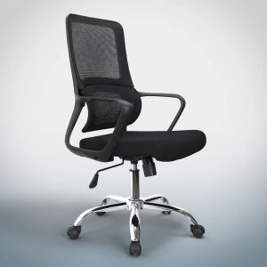 Silla Ejecutiva Ergonómica DC-125 Malla Negra con Apoyo Lumbar