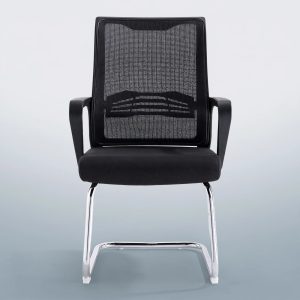 Silla de Visita Trineo DC-108 Malla Negra Cromada